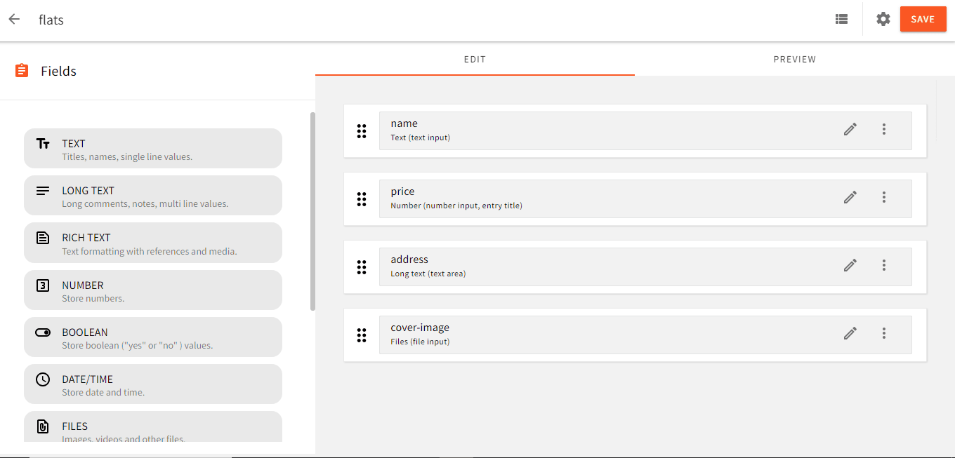 Flat Content Model Fields