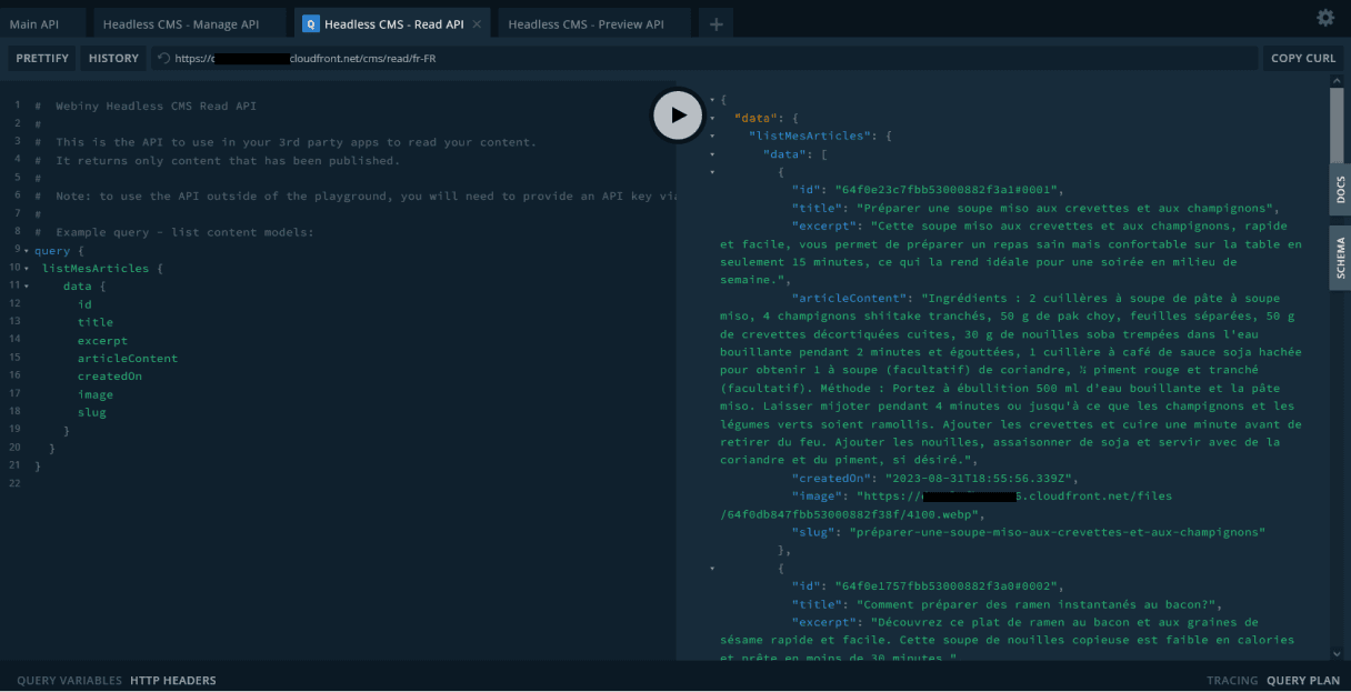 API Playground FR