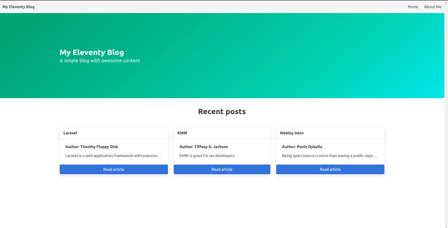 Eleventy Webiny Blog