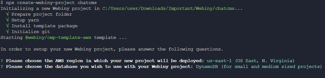 Choosing a region and a database