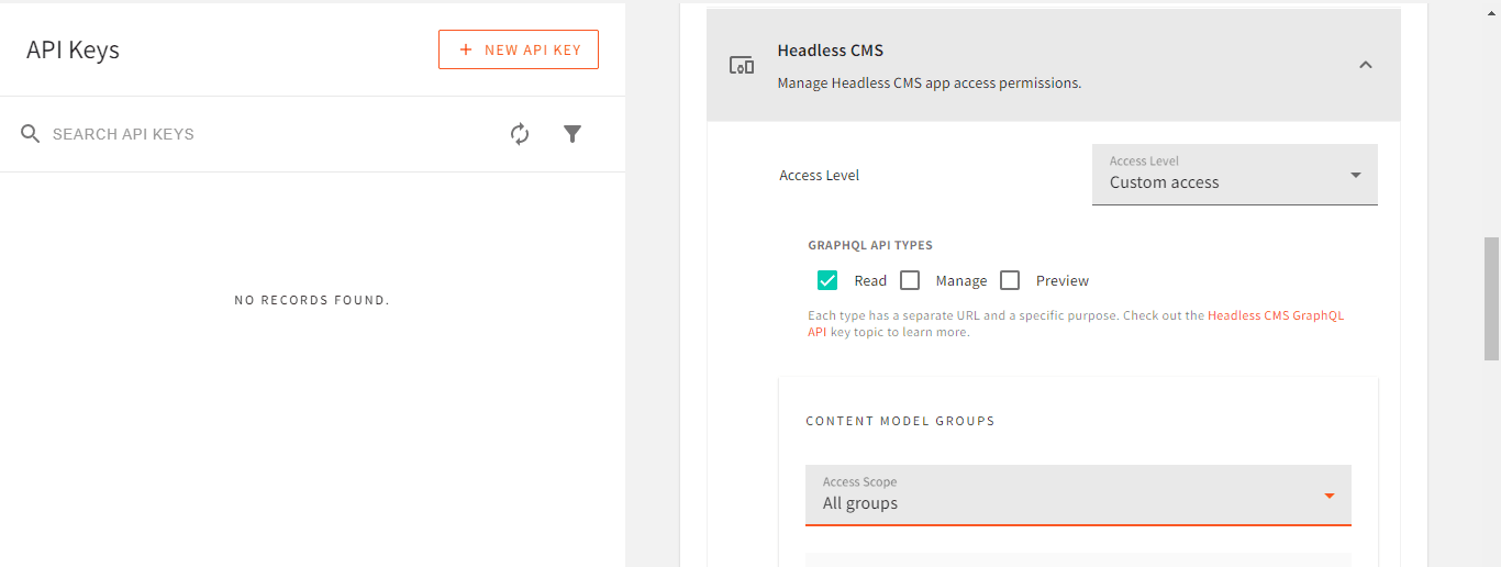 Setting up the read API key