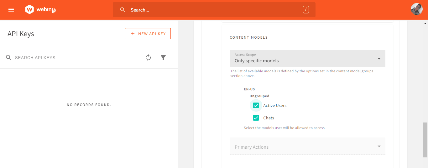 Setting the read API key