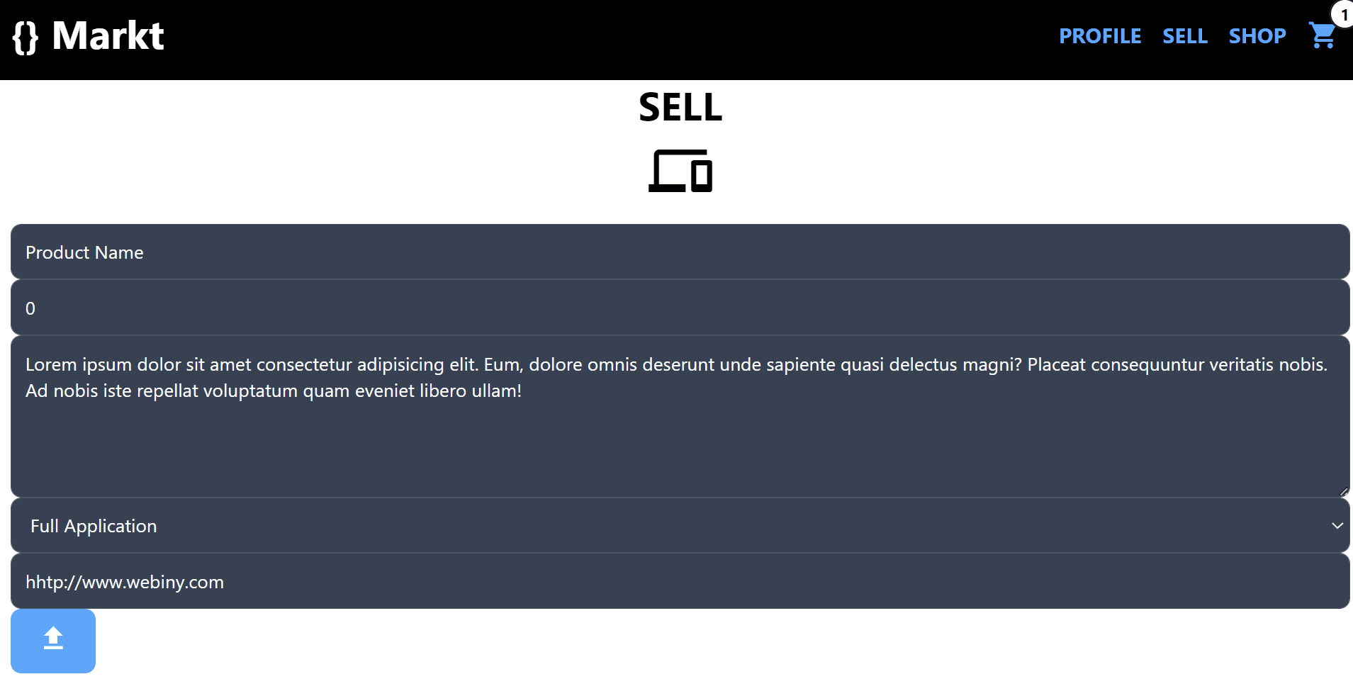 Finished product view