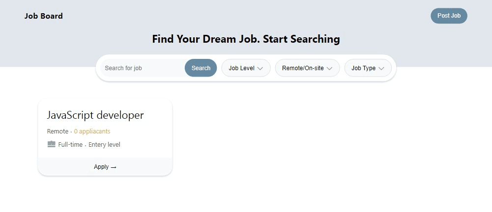 List of available jobs
