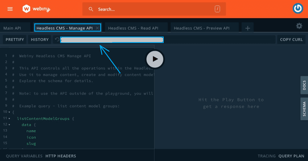 Where to find the GraphQL URL