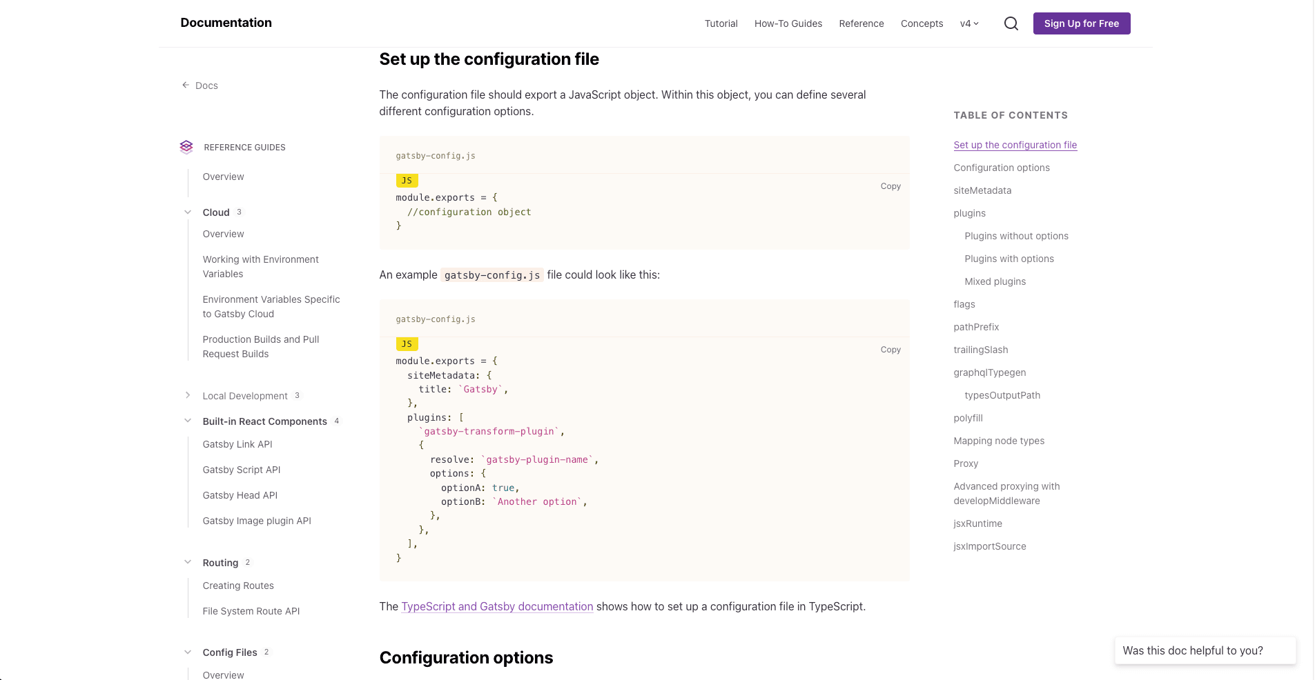 Gatsby's documentation site