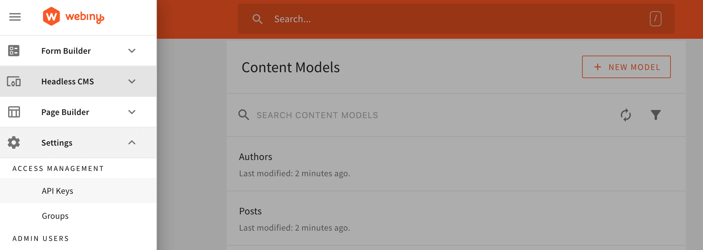 Access Management section