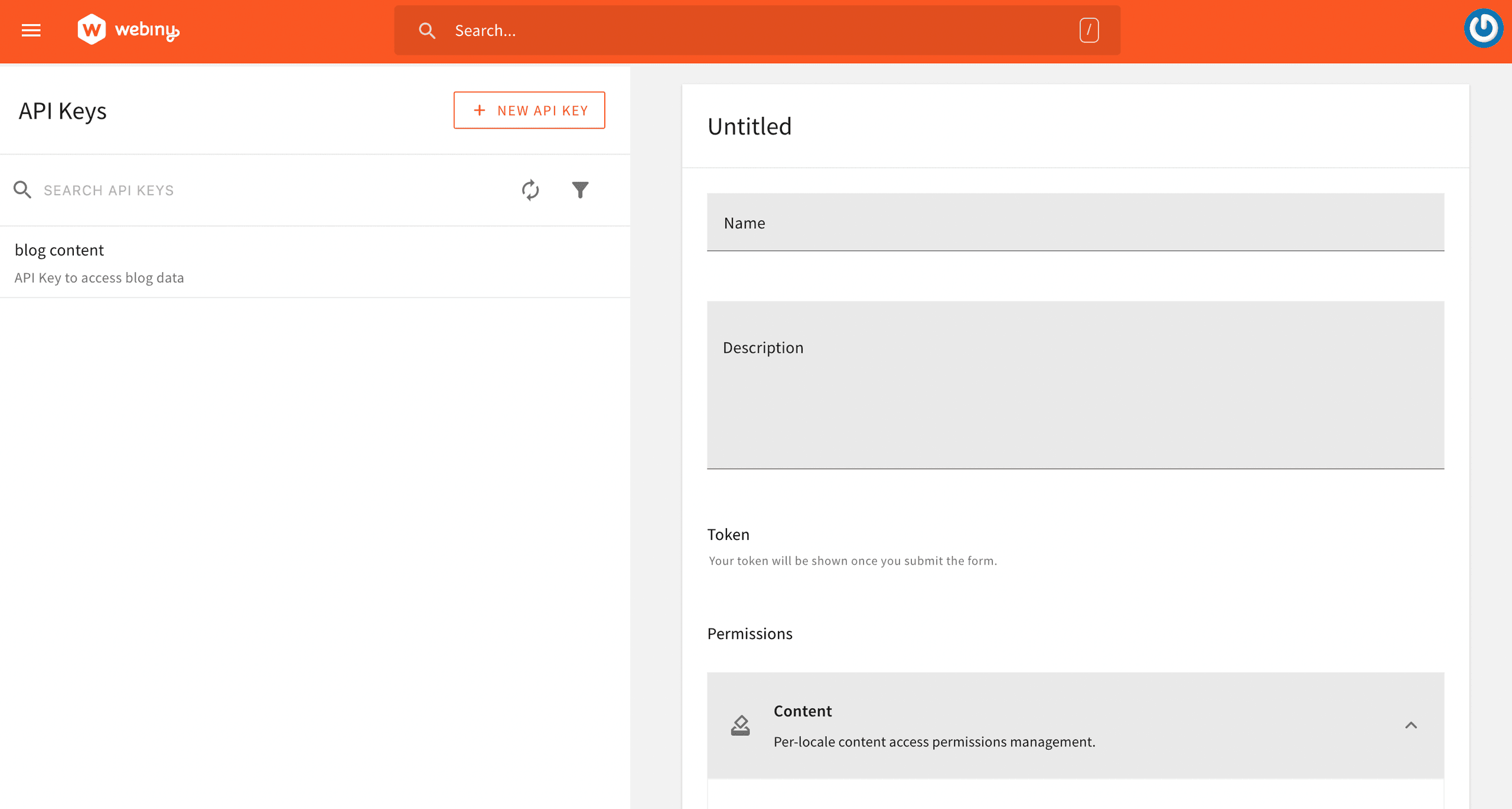 Generating a new API key