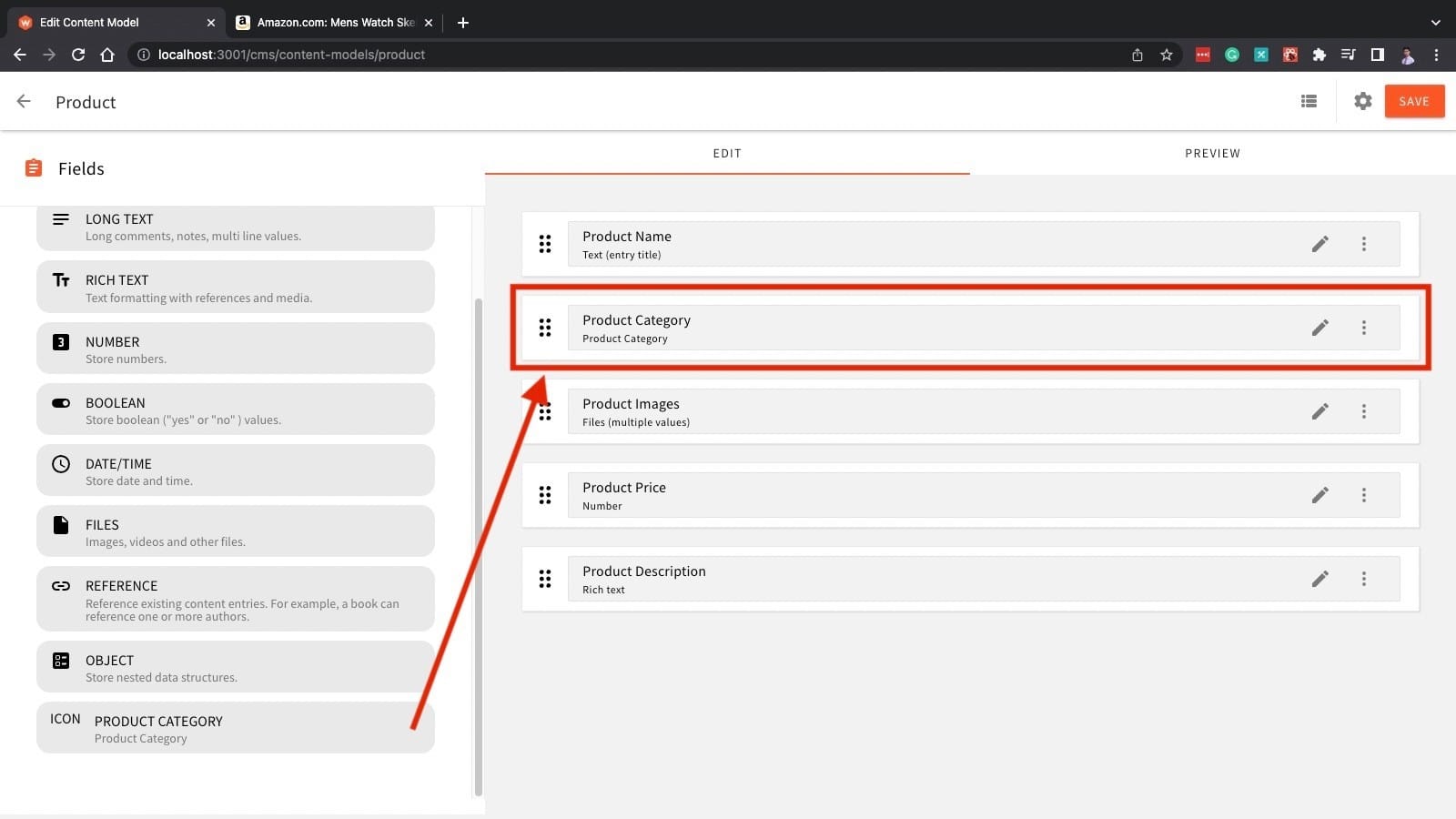 Using the product category field