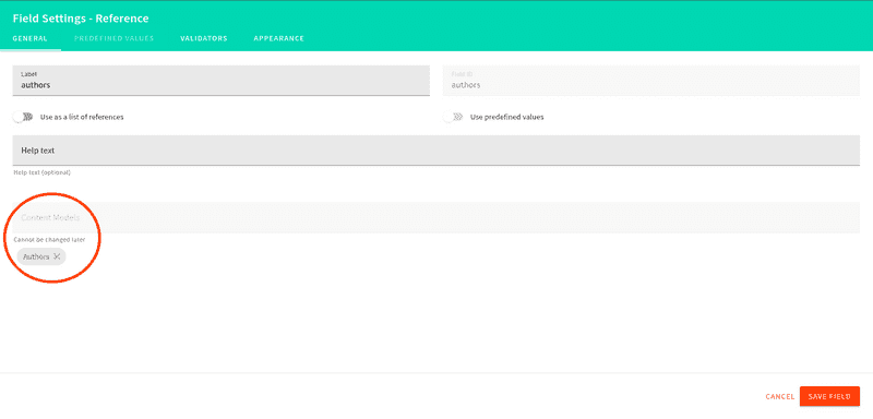 Linking the Author with a reference field