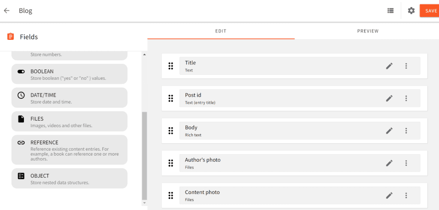 Creating the blog content model