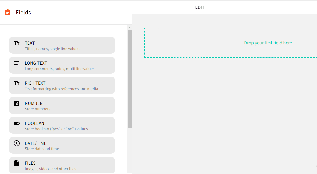 Adding the content fields