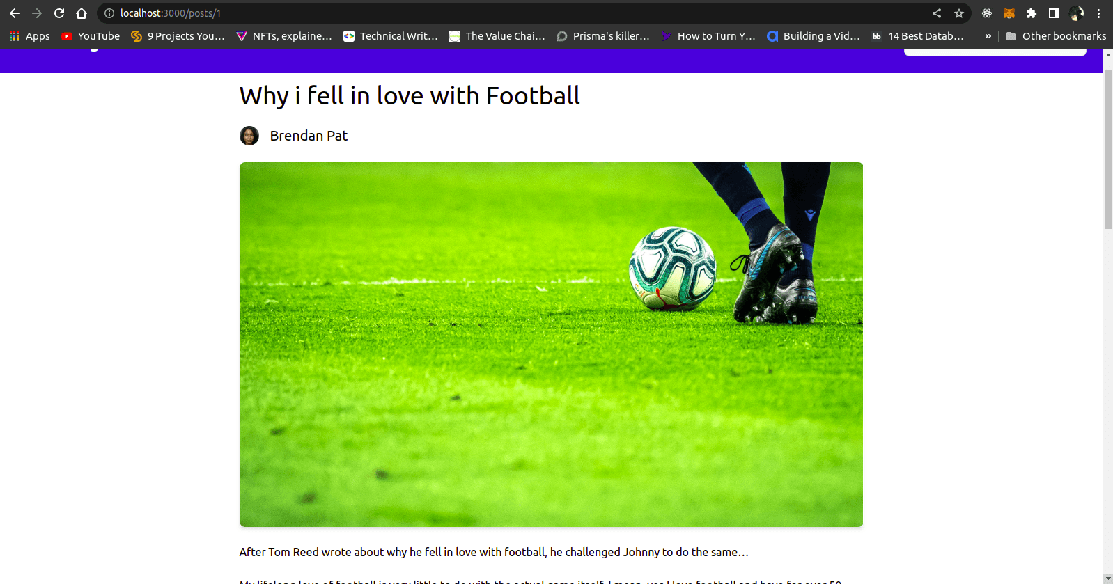 A single post rendered using Astro