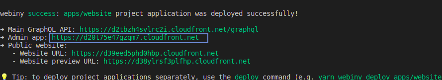 Deploy was sucecssful message