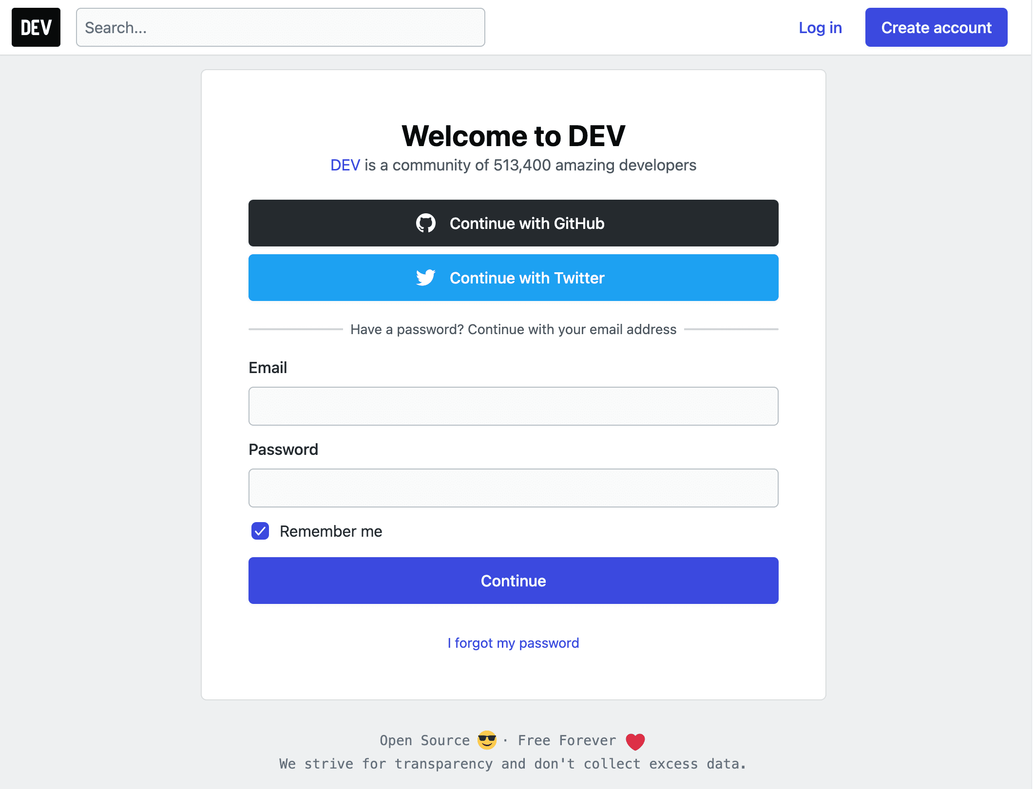 dev.to login