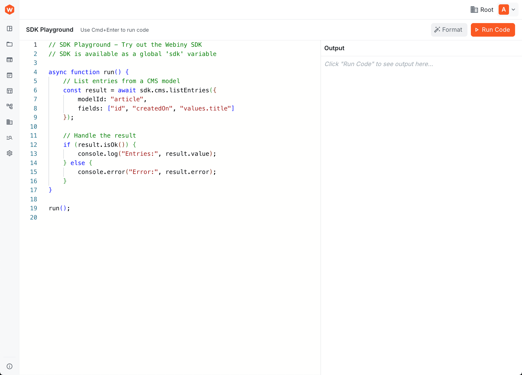 Webiny SDK Playground