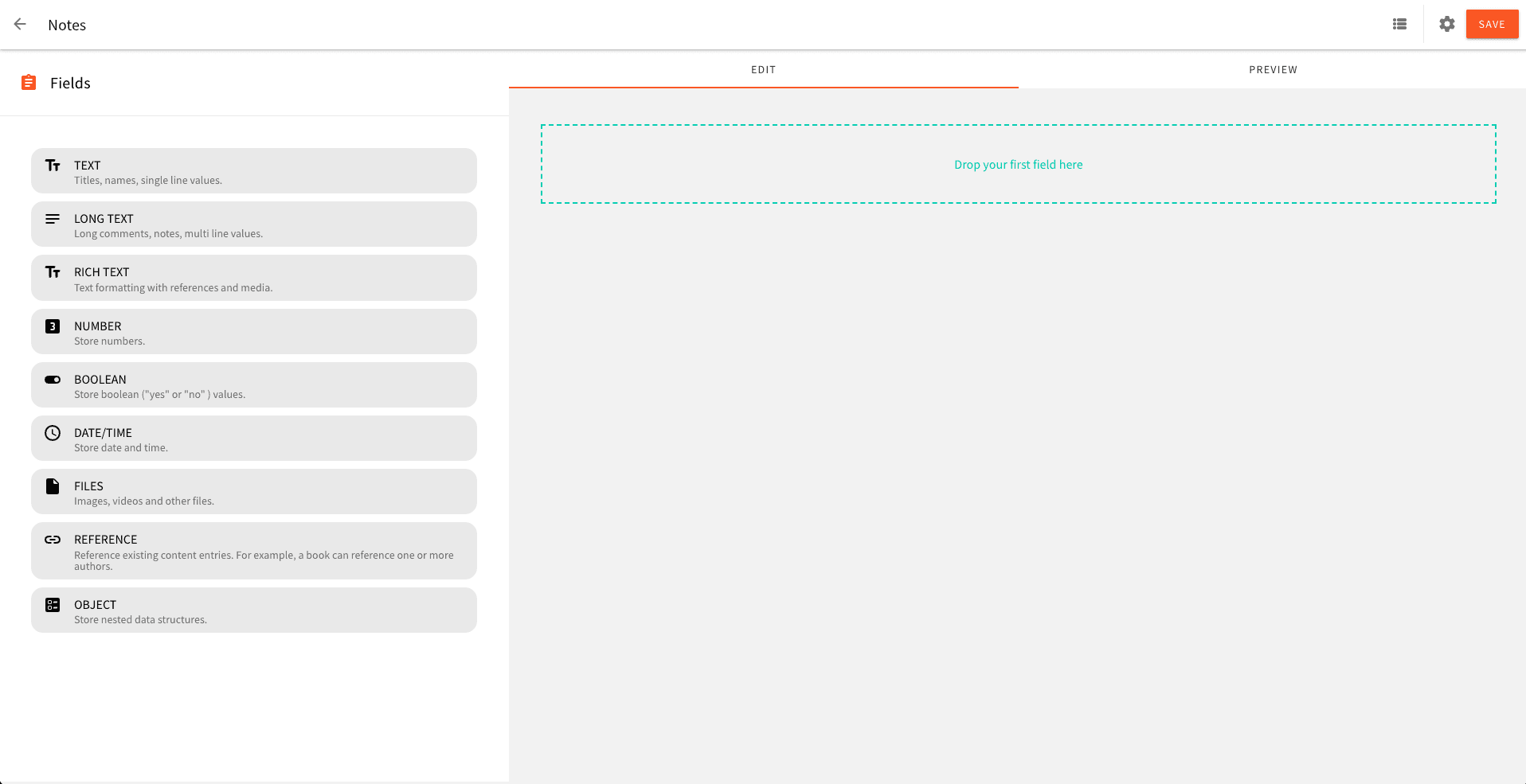 Fill out the New Content Model dialog