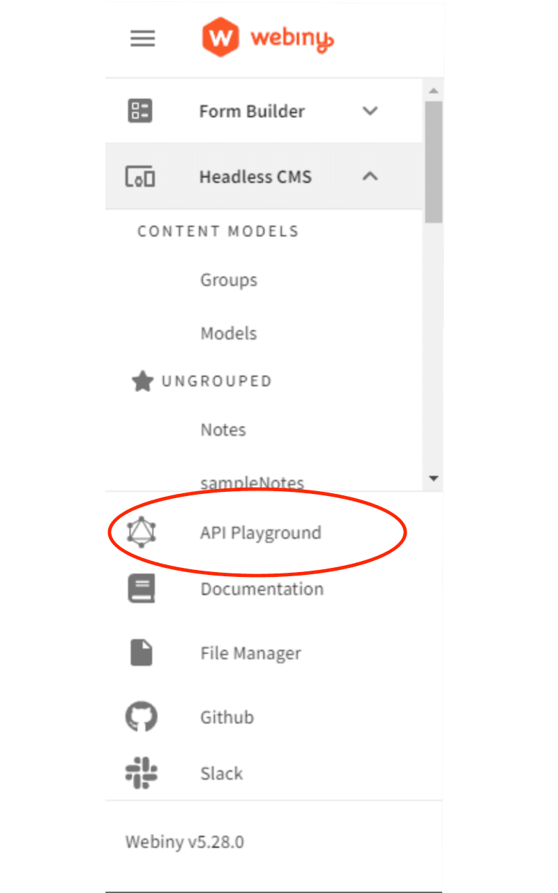 Visit the API playground