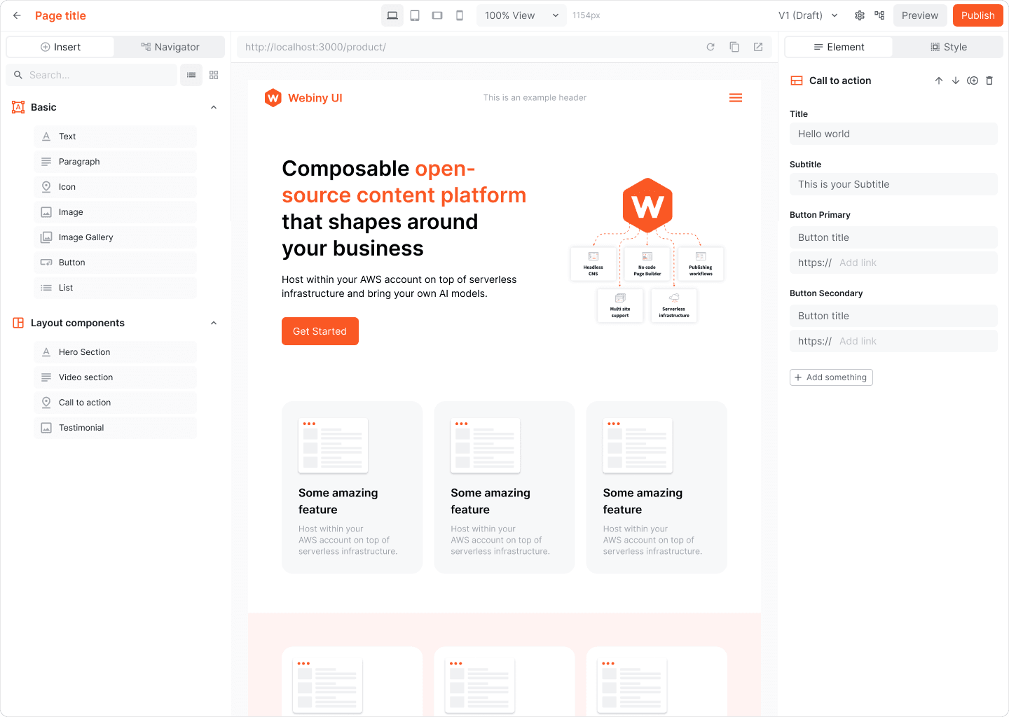 Webiny v6 - Website Builder Screenshot