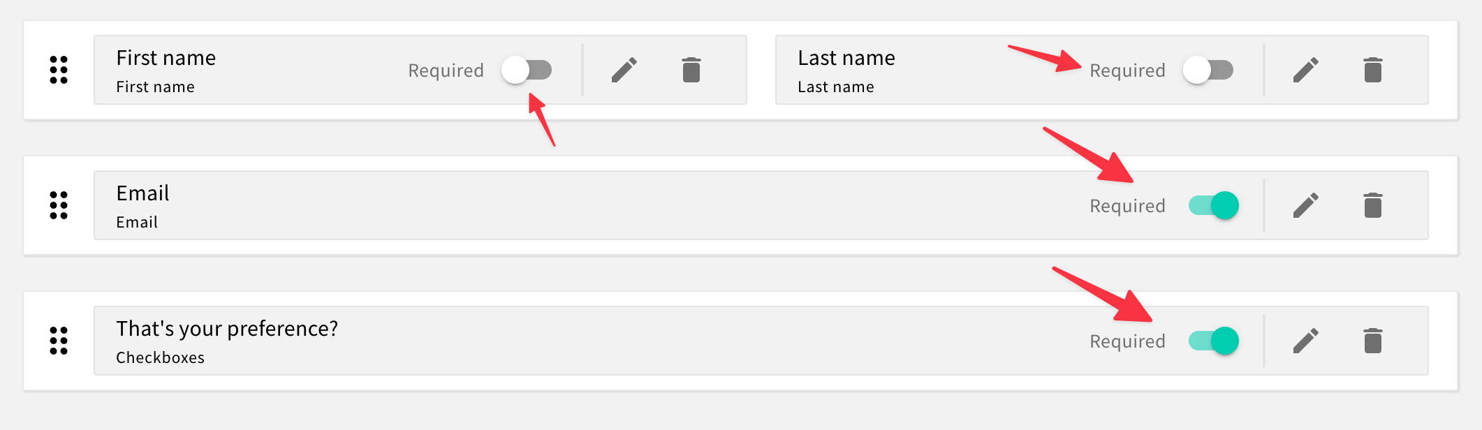 Form Builder - Required toggle