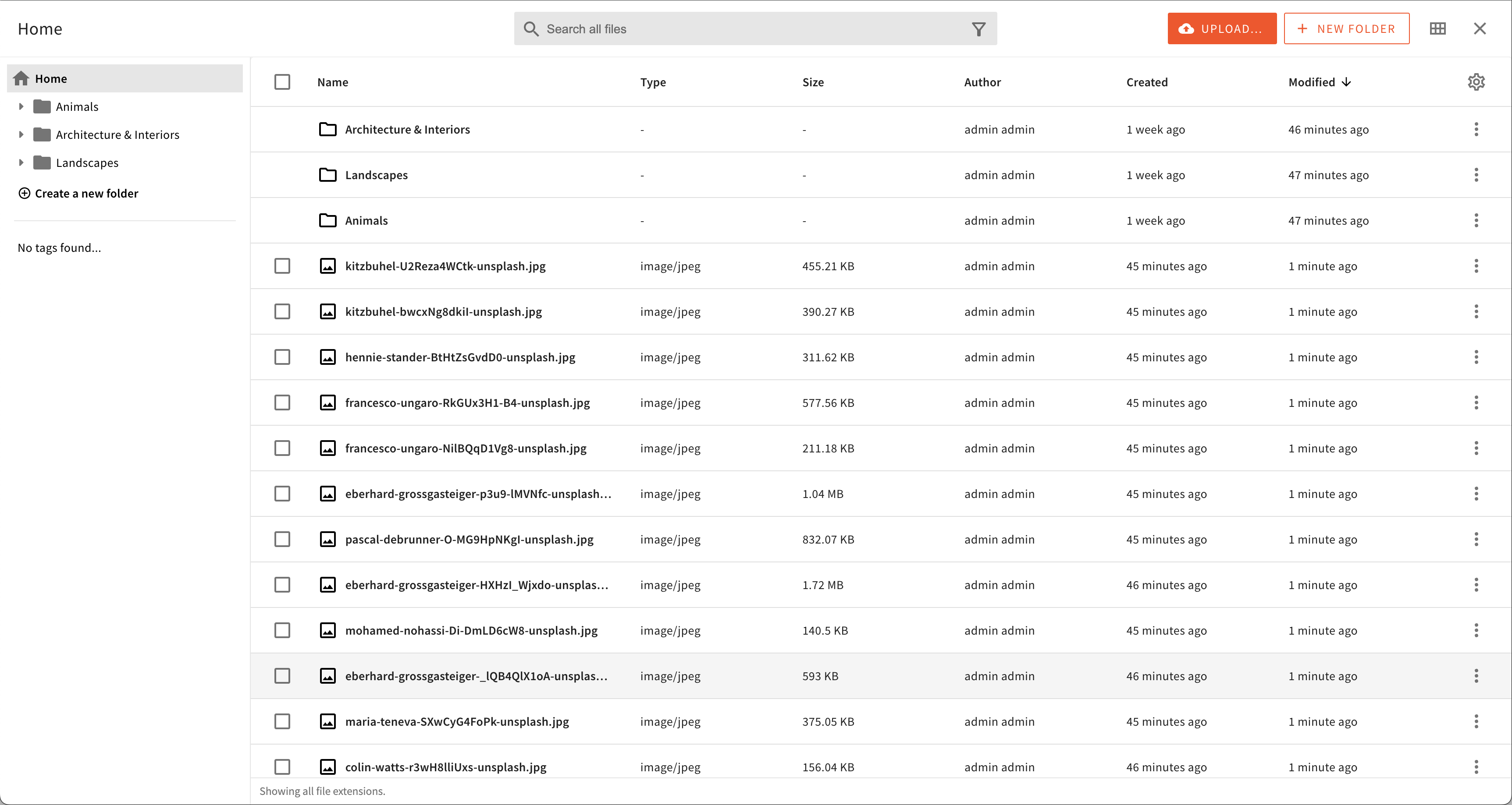 Default table columns