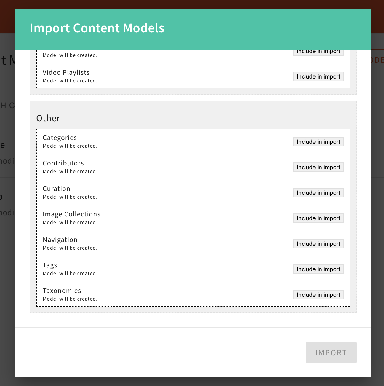 Headless CMS - Import Content Models