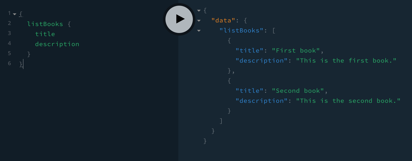 Executing the new listBooks Query via API Playground