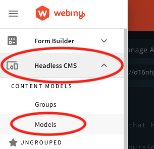 Sidebar - Headless CMS Models