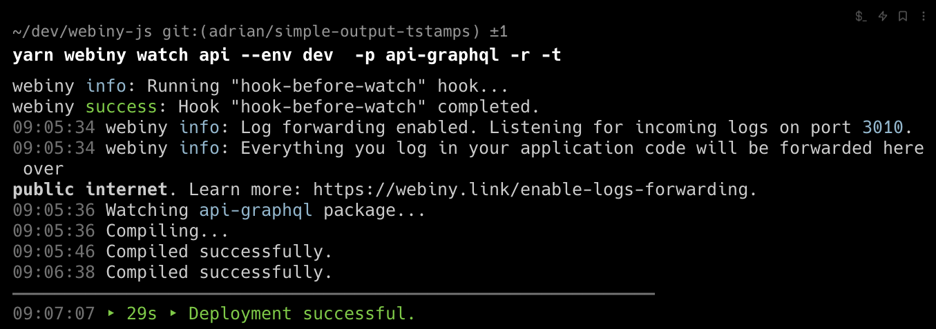 Revamped Watch Command Output