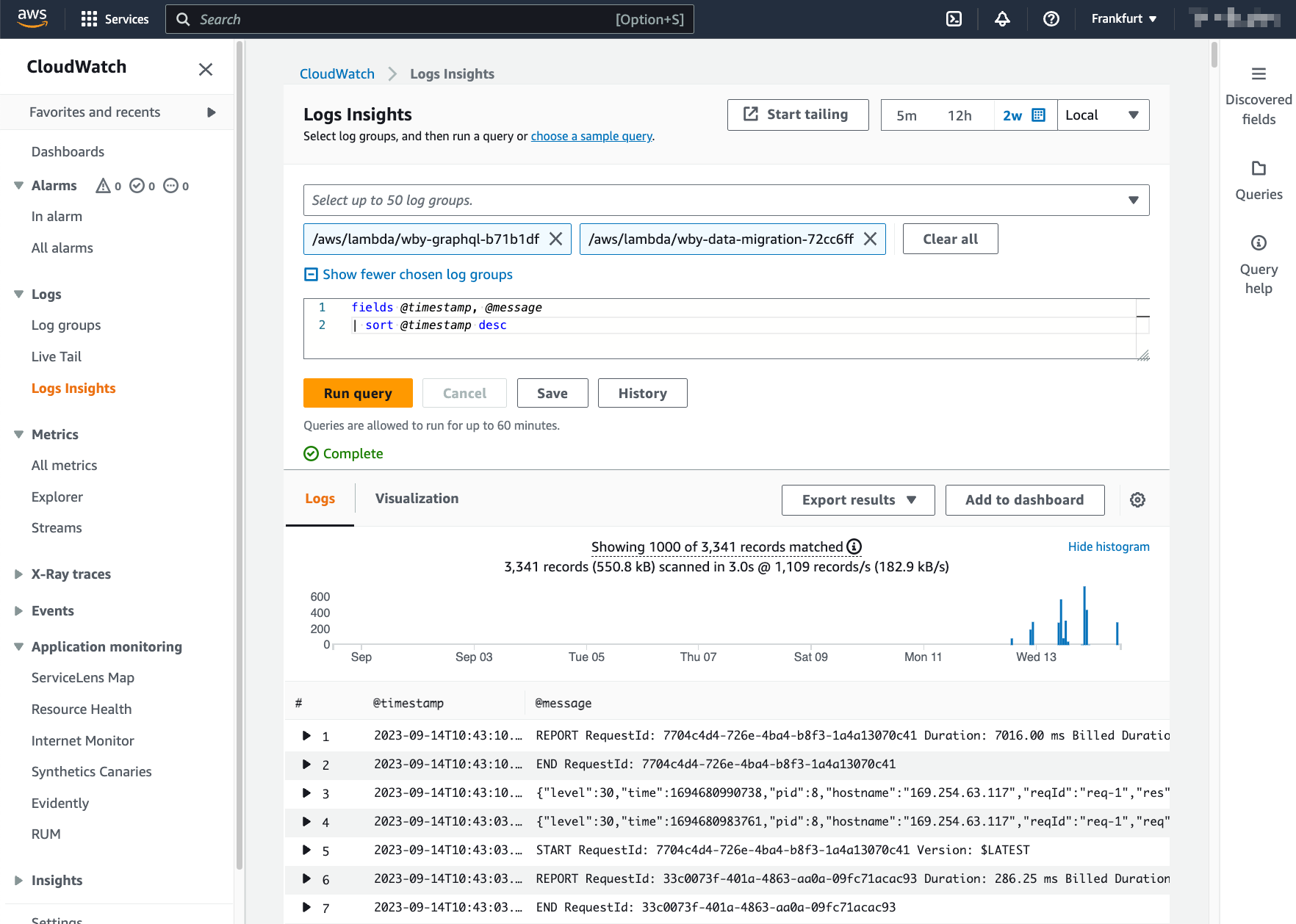 CloudWatch Logs Insights