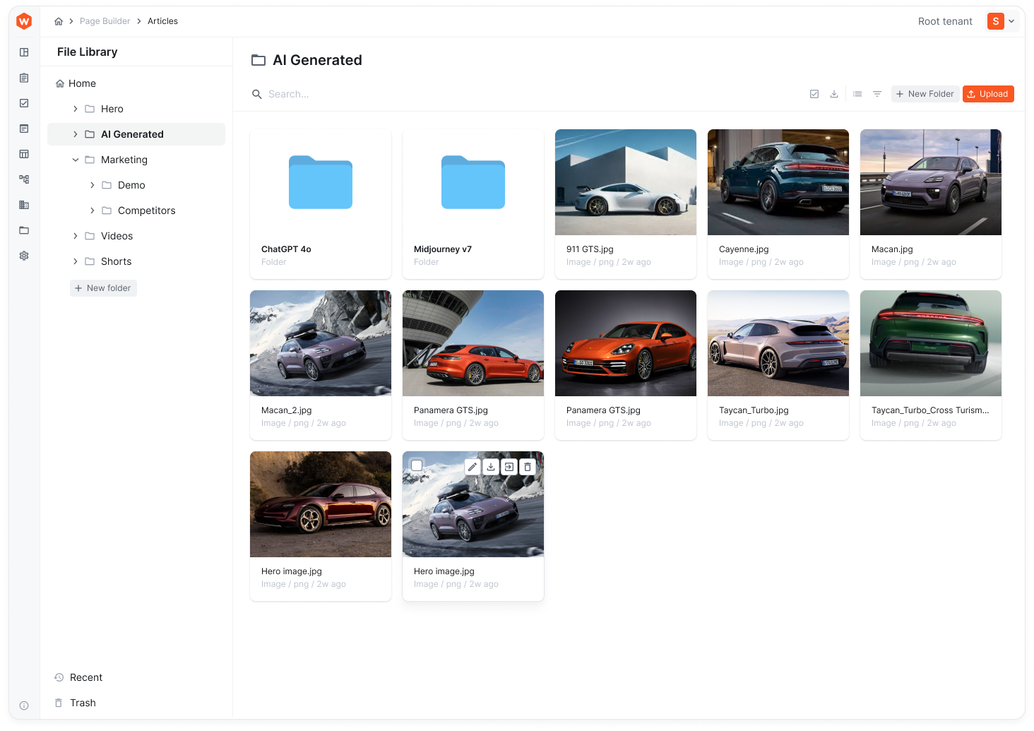 File Manager - File list